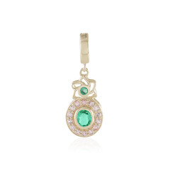 9K Russian Emerald Gold Pendant