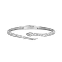 White Topaz Silver Bangle