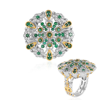 Zambian Emerald Silver Ring (Gems en Vogue)