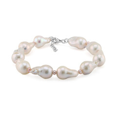 White Freshwater Pearl Silver Bracelet (TPC)