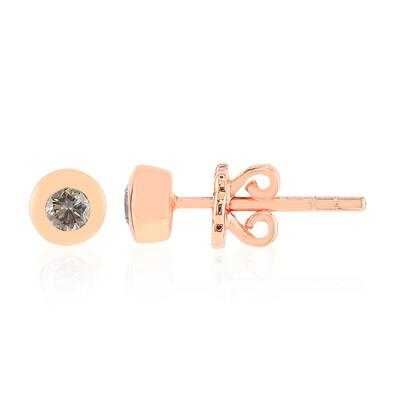 9K SI1 Argyle Rose De France Diamond Gold Earrings (Annette)