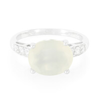 White Moonstone Silver Ring