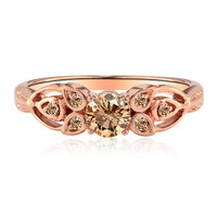 14K VS1 Argyle Rose De France Diamond Gold Ring