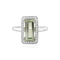 Green Amethyst Silver Ring