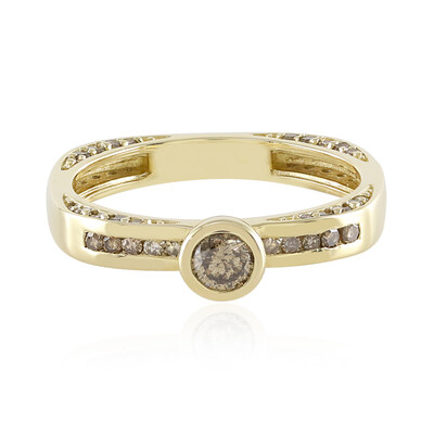 9K I2 Champagne Diamond Gold Ring (de Melo)