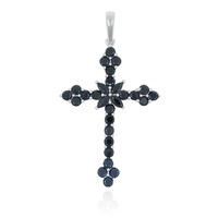 Black Spinel Silver Pendant