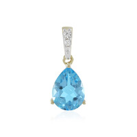 9K Swiss Blue Topaz Gold Pendant