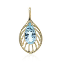 9K Sky Blue Topaz Gold Pendant