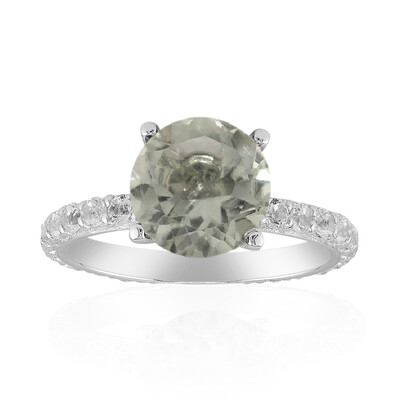 Green Amethyst Silver Ring