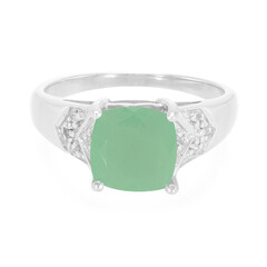 Green Chalcedony Silver Ring