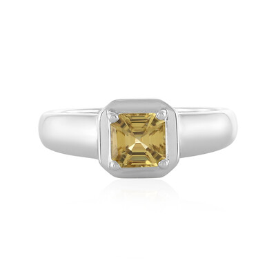 Yellow Zircon Silver Ring