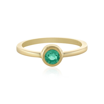 9K Russian Emerald Gold Ring