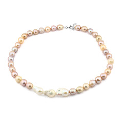 White Freshwater Pearl Silver Necklace (TPC)