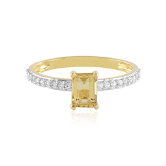 Yellow Beryl Silver Ring