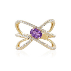 14K Unheated Ceylon Purple Sapphire Gold Ring (de Melo)