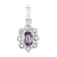 Unheated Purple Sapphire Silver Pendant