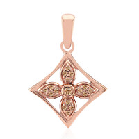 9K SI1 Argyle Rose De France Diamond Gold Pendant