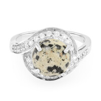 Dalmatian Jasper Silver Ring