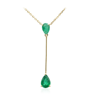 10K AAA Zambian Emerald Gold Necklace