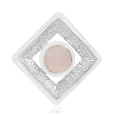 Rose Quartz Silver Pendant (MONOSONO COLLECTION)