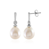 Cream Freshwater Pearl Silver Earrings