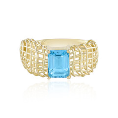 9K Swiss Blue Topaz Gold Ring (Ornaments by de Melo)