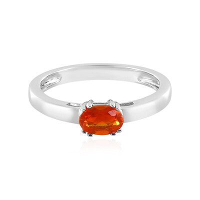 Fire Opal Silver Ring