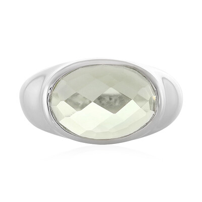 Green Amethyst Silver Ring