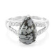 Snowflake Obsidian Silver Ring