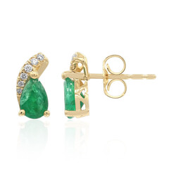 10K AAA Zambian Emerald Gold Earrings