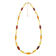 Cognac Baltic Amber Silver Necklace