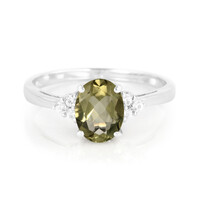 Olive Quartz Silver Ring