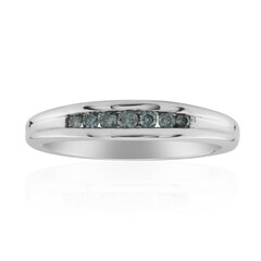 Sky Blue I1 Diamond Silver Ring