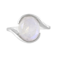 Rainbow Moonstone Silver Ring