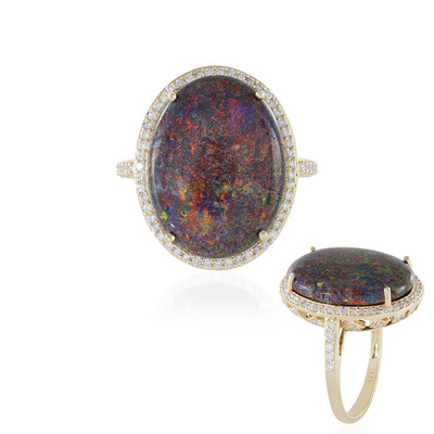 14K Andamooka matrix opal Gold Ring (AMAYANI)