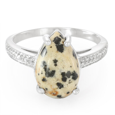 Dalmatian Jasper Silver Ring