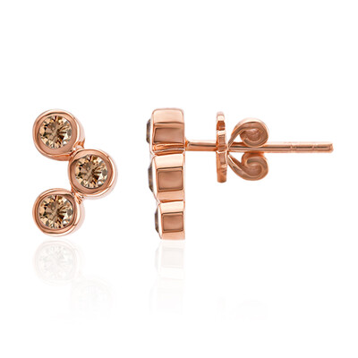 9K SI1 Argyle Rose De France Diamond Gold Earrings (Annette)