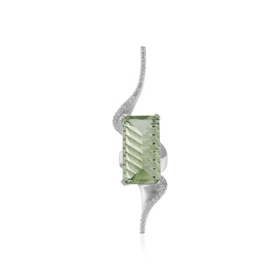 Green Amethyst Silver Pendant (MONOSONO COLLECTION)