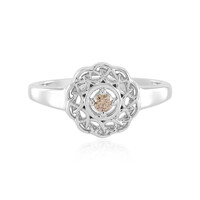 I3 Champagne Diamond Silver Ring