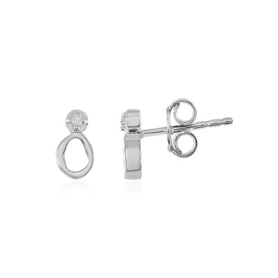 I2 (I) Diamond Silver Earrings