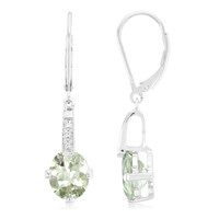 Green Amethyst Silver Earrings