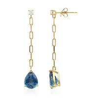 14K London Blue Topaz Gold Earrings