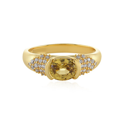 Yellow Zircon Silver Ring