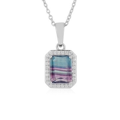 Bi Colour Fluorite Silver Necklace