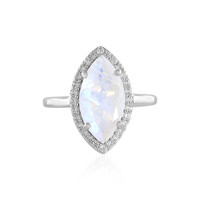 Rainbow Moonstone Silver Ring