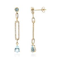 14K AAA Brazilian Aquamarine Gold Earrings (CIRARI)