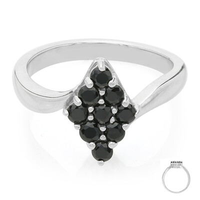 Black Spinel Silver Ring