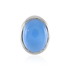 Blue Chalcedony Silver Pendant