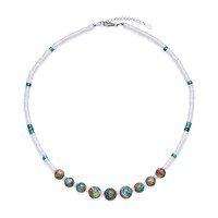 Multi Gem Silver Necklace