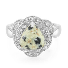 Dalmatian Jasper Silver Ring